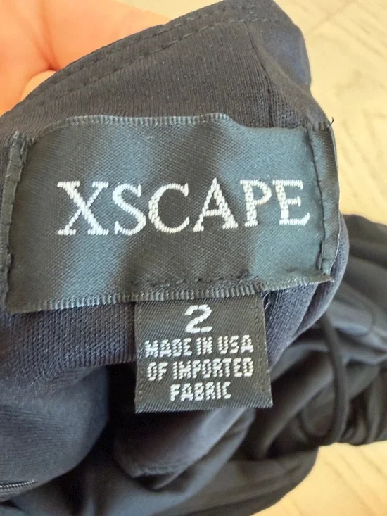 Xscape Black Halter Maxi Dress with Draped Cape Overlay - Picture 2 of 4